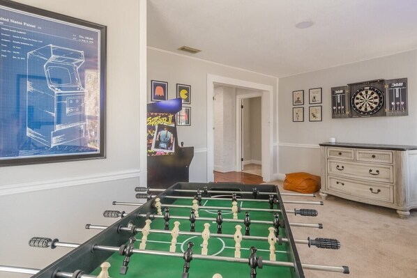 Game room. Located right outside the king bedroom on second floor.