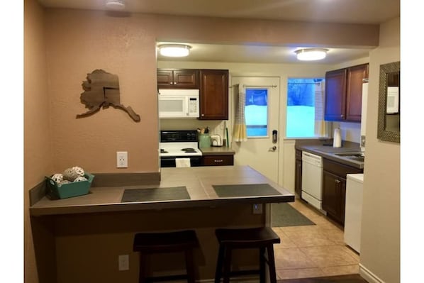 Kitchen view from living area