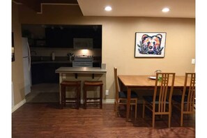 Kitchen and dining area from front door