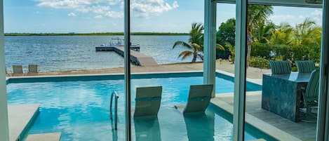 Pool and Ocean Views from the large great room