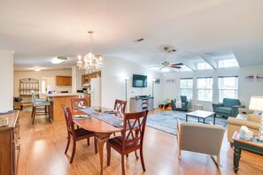 Living Room | Full Kitchen | Pet Friendly w/ Fee