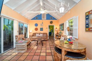 Living room opens to the Kitchen