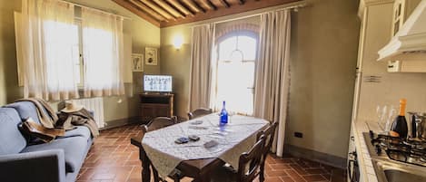 living room with kitchenette