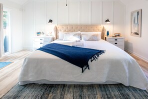 King size bed in first floor bedroom