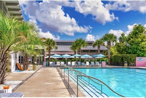 Get some laps in or lounge by the pool. Pool passes can be purchased.

