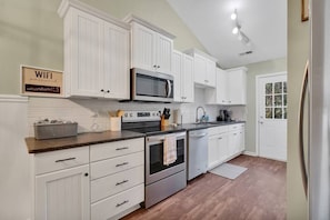 Renovated kitchen with all brand new appliances.