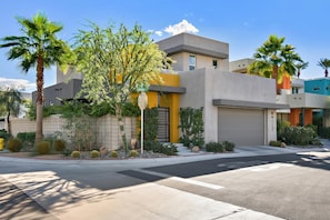 front elevation and garage