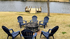 Fire pit area and pier