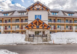 The Golden Poles Chalet front entrance. You'll enter here on arrival.