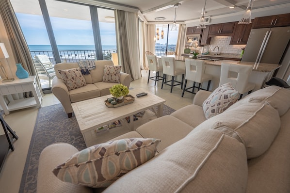 Beautifully Decorated, Enjoy Views of the Ocean from the Living Room, Dining Room and Kitchen Areas!