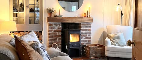 Lounge with log burner