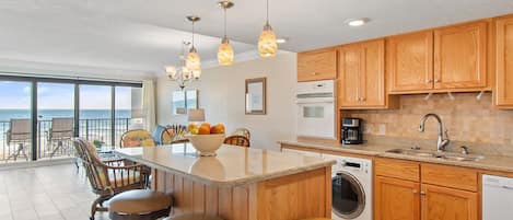 Large Kitchen Area, With Washer/Dryer in Condo and Full Sized Appliances!