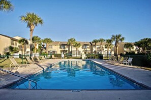 One of the 11 pools on property.