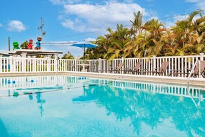 Heated outdoor swimming pool