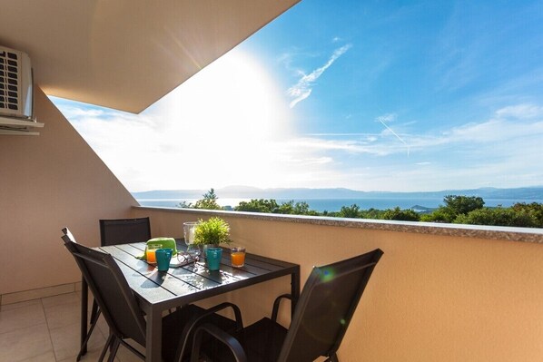 terrace with a panoramic view