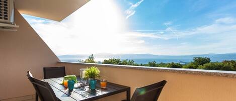 terrace with a panoramic view