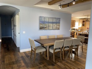 Main house dining table seats 8