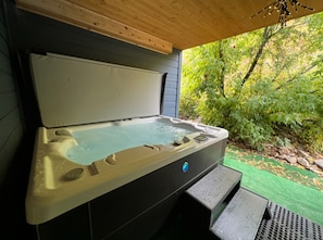 Brand new high end hot tub on private deck.