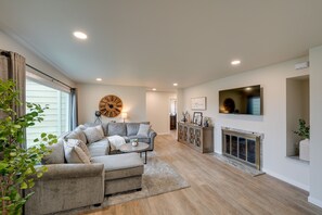 Living Room | Single-Story House | Smart TV in Each Bedroom