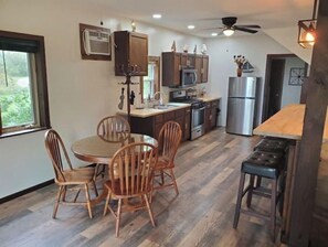 dining and full kitchen area