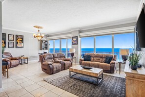 Gulf View Living Room with Flat Screen TV
