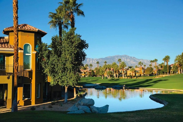 Picturesque views of the golf course and multiple ponds.