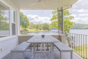 Back porch dining area. 