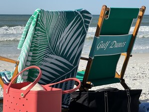Free beach service provided, 2 chairs and an umbrella March-October