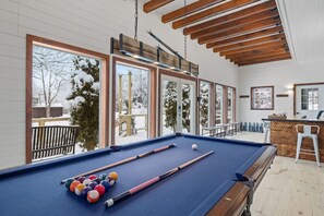 Game on! Challenge your family to a friendly pool game.