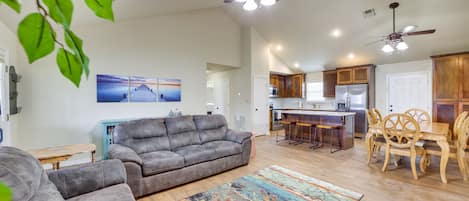 Vian Vacation Rental | 3BR | 2BA | 1,643 Sq Ft | 5 Steps for Access