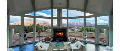 Living Room with panoramic red rock views