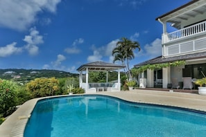 Gazebo overlooking the pool & views.