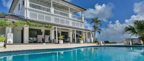 View of pool and villa.