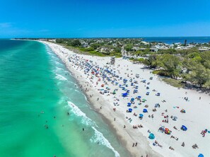 Beaches with white powdery sand.