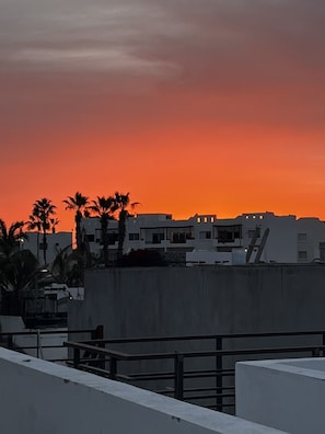Sunset over the Pacific from the rooftop above our penthouse
