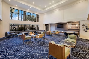 Stylish lobby with 24/7 front desk available