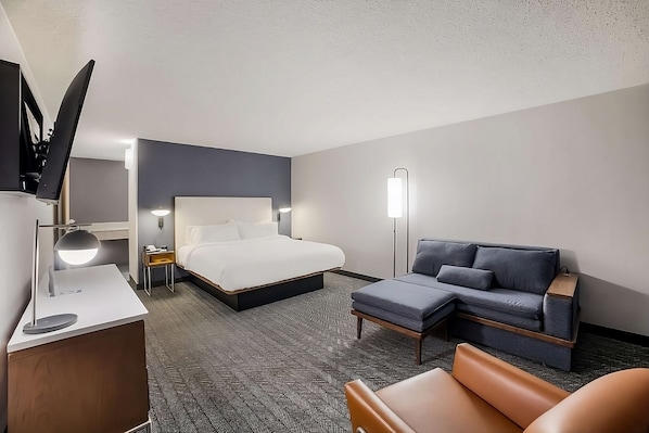 Comfortable Unit w/ 1 King size bed, sofa and ergonomic chair