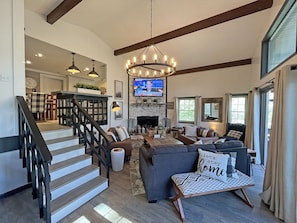 Great Room With Gas Burning Fireplace