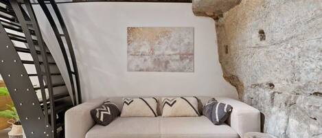 Lounge in style against the backdrop of ancient stone and modern art. Direct bookings: www.arcaproperties.lu