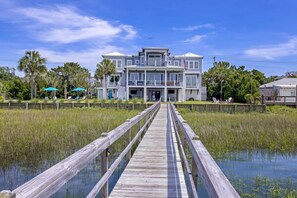 private deep water dock for fishing and taking in the low country views