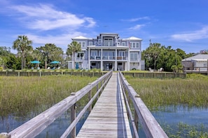 private deep water dock for fishing and taking in the low country views