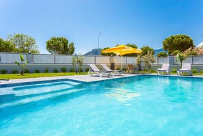 Private pool, terrace and garden area 