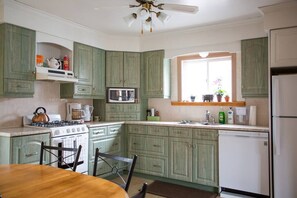 We've got a fully equipped kitchen with dishwasher and microwave.
