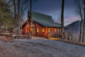 The A-Frame Retreat located in  peaceful setting on the mountain top. Driveway can accommodate 2 vehicles (side by side).
