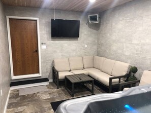 Watch TV While in the Hot Tub!