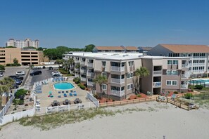 Oceanfront building and pool