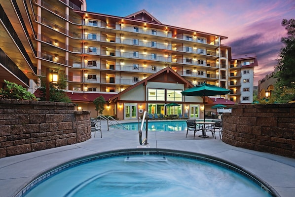 Take in gorgeous views while lounging around the on-site outdoor pool.