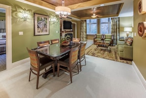 Enjoy a delicious meal at the dining table