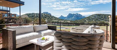 Private Patio with Golf Course and Mountain Views