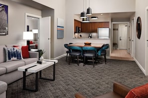 Separate dining area for up to 6 guests.